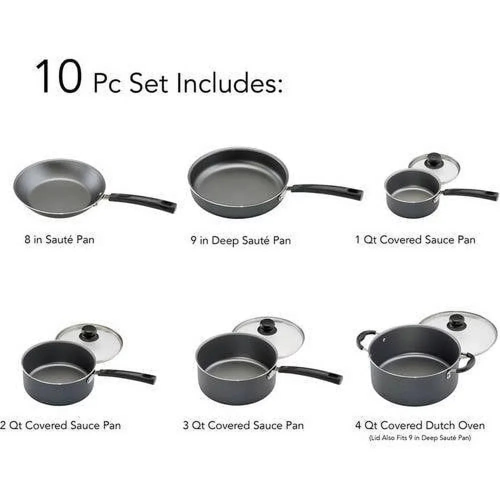 10 Piece Pots and Pans Set for Kitchen Accessories Non-stick Cookware Set Cooking Pot Pan Sets