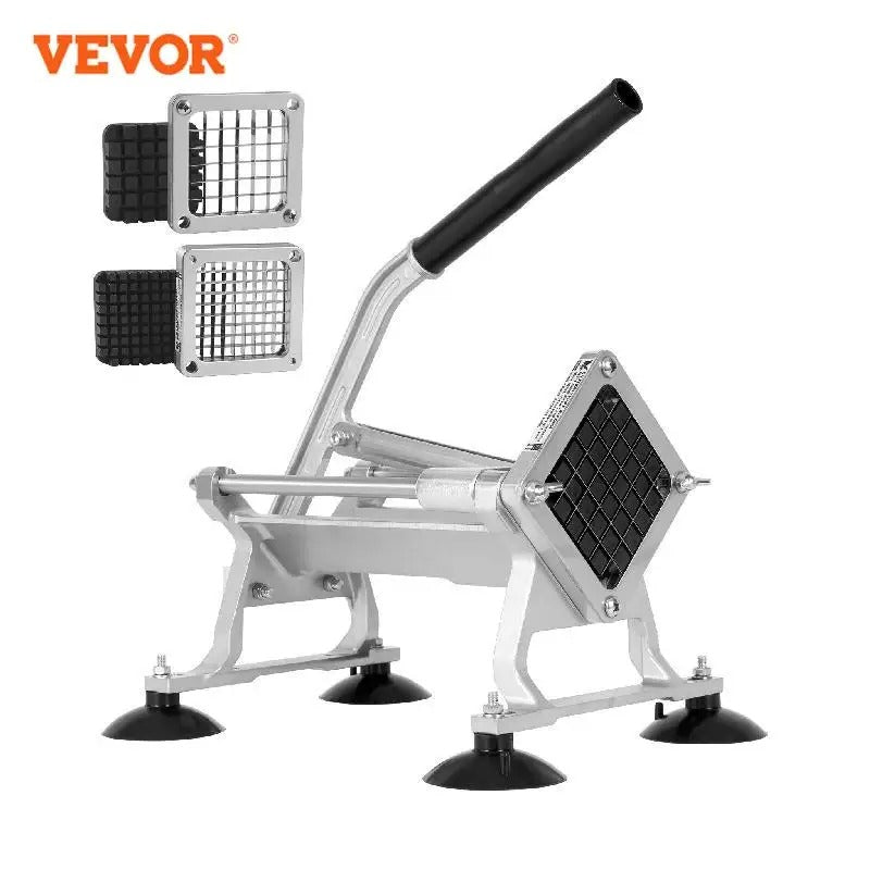 VEVOR cortador manual profesional de patatas fritas, cortador de verduras multifuncion ,cuerpo de aluminio con 2 cuchillos de acero inoxidable