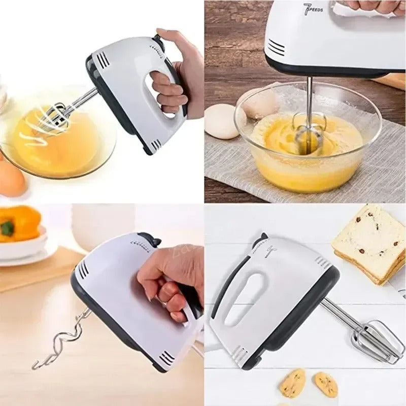 Mini batidora de 7 velocidades Batidora de masa para hornear pasteles de alimentos Batidora de mano Batidor de huevos Crema automática