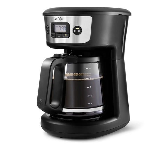 Programmable Coffee Maker with Strong Brew Selector, Stainless Steel 12-Cup