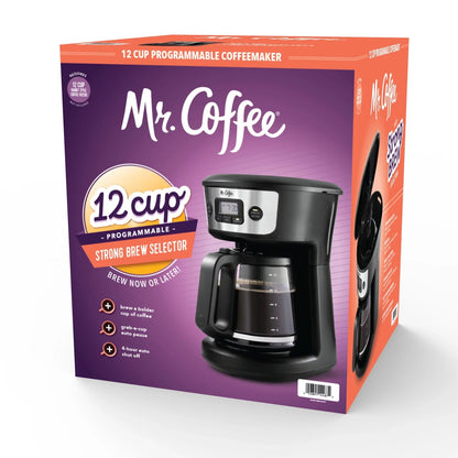 Programmable Coffee Maker with Strong Brew Selector, Stainless Steel 12-Cup