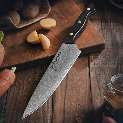 TURWHO 8.5 Inch Professional Chef Knife Japanese 67 Layer Damascus Steel Kitchen Knives Blade Super Sharp Cooking Gyuto Knives