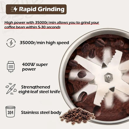 Electric High Power Grinder for Kitchen, Cereals, Nuts, Beans, Rice, Spices, Grains and more, Multifunctional Grinder Machine