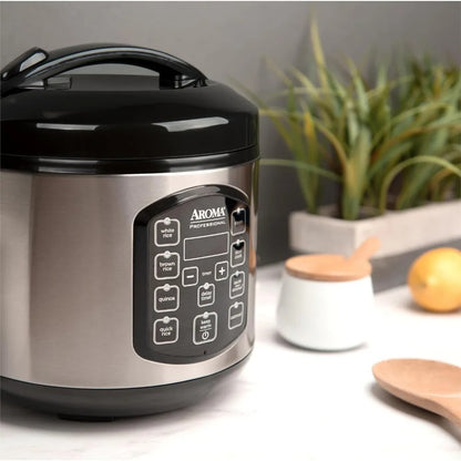 Rice Cooker, 4-Cup Uncooked 2.5 Quart, Easy-to-use, programmable digital controls with automatic Keep Warm Mode